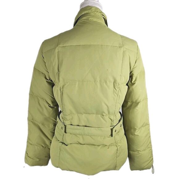 Snow Beauty ~Woman Size M~ Green Winter Down Belted Puffer Coat Jacket Zip-Up. - Picture 15 of 16